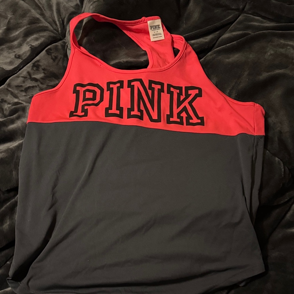 PINK Victoria's Secret Pink and Grey Tank Top